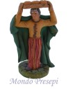 Cm 9 Woman with a basket of bread, painted terracotta