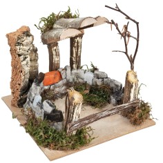 Stone enclosure cm 15x15x13.5 h for nativity scene Mondo Presepi 2