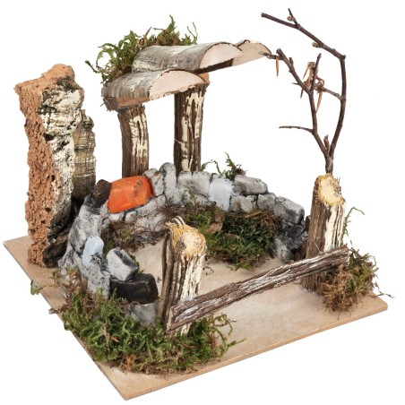 Recinto de piedra cm 15x15x13,5 h para belén Mondo Presepi