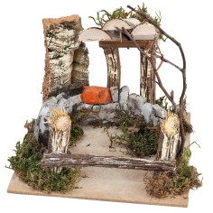 Stone enclosure cm 15x15x13.5 h for nativity scene Mondo Presepi