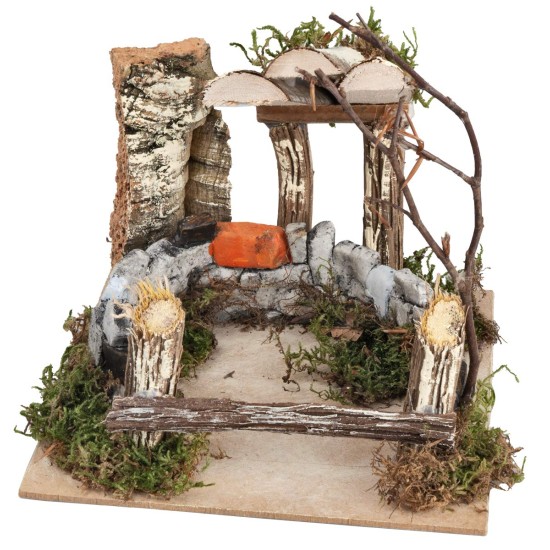 Recinto in pietra cm 15x15x13,5 h per presepe Mondo Presepi