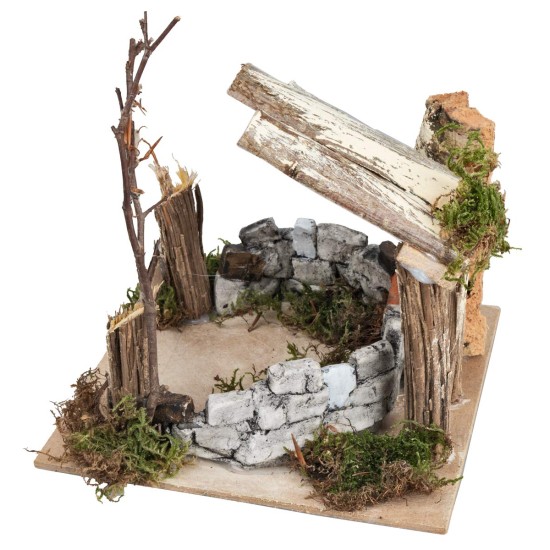 Stone enclosure cm 15x15x13.5 h for nativity scene Mondo Presepi