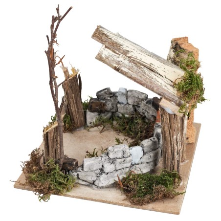 Recinto de piedra cm 15x15x13,5 h para belén Mondo Presepi