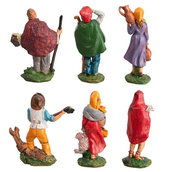 Conjunto de 6 artesanos serie 10 cm para belén Mondo Presepi