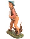 Pastore con pecorella in braccio h 16 cm per presepe Mondo