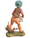 Pastore con pecorella in braccio h 16 cm per presepe Mondo