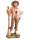 Shepherd with staff and little sheep h 17 cm for Mondo nativity scene