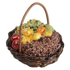 Wicker basket with vegetables ø 4.8 cm for nativity scene Mondo Presepi
