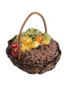 Wicker basket with vegetables ø 4.8 cm for nativity scene Mondo Presepi