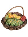 Wicker basket with vegetables ø 4.8 cm for nativity scene Mondo Presepi