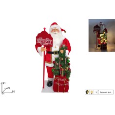 Babbo Natale con albero illuminato completo di musica h 91 cm 2