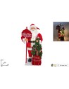 Papá Noel con árbol iluminado completo de música h 91 cm