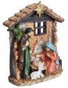 Nativity Block with Resin Hut cm 12.5x4.5x16.5 h for