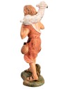 Pastore che tiene agnello sulle spalle h 17 cm per presepe