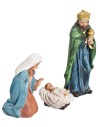 Set natività 7 soggetti h 12 cm in resina per presepe Mondo