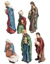 Conjunto de natividad 7 figuras altura 12 cm en resina para belén Mundo