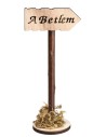 Cartel de madera con inscripción “A Belén” h 11 cm