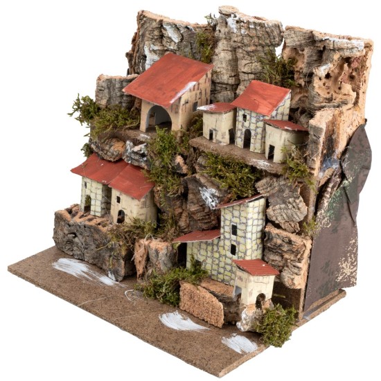 Paesaggio di montagna cm 20x14,5x17,5 h per presepe Mondo