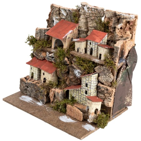 Paesaggio di montagna cm 20x14,5x17,5 h per presepe Mondo