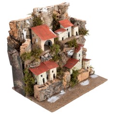 Paesaggio di montagna cm 20x14,5x17,5 h per presepe Mondo 2