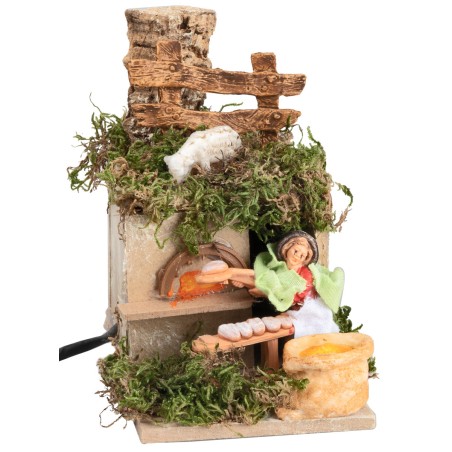 Fornaio serie 6 cm in movimento per presepe Mondo Presepi