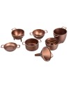 Set of 7 copper-colored plastic pots - Code