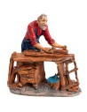Carpenter with 10 cm plane for nativity scene Mondo Presepi