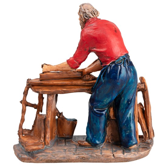 Falegname con pialla h 10 cm per presepe Mondo Presepi