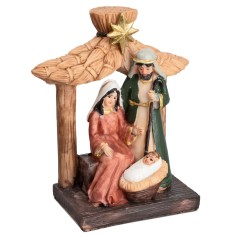 Nativity with resin hut cm 7.5x5x11.5 h for nativity scene 2