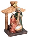 Natività con capanna in resina cm 7,5x5x11,5 h per presepe