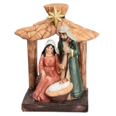 Natividad con establo en resina cm 7,5x5x11,5 h para pesebre