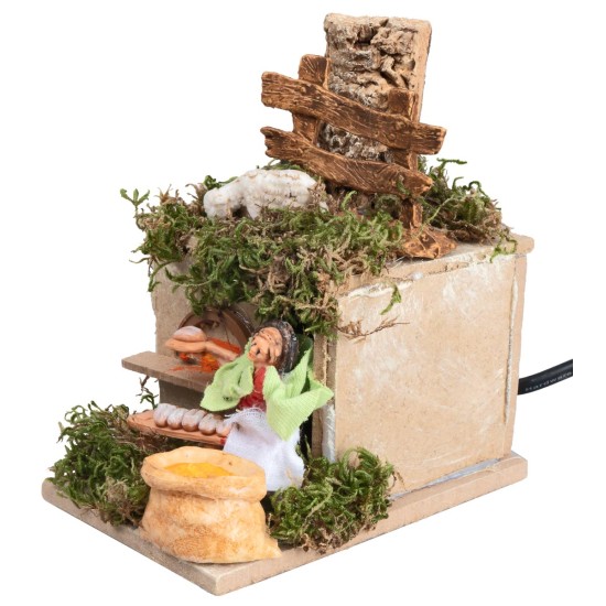 Fornaio serie 6 cm in movimento per presepe Mondo Presepi