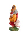 Donna con cesto e gallina 10 cm per presepe Mondo Presepi
