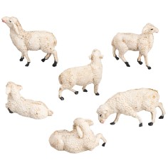 Juego de 6 ovejas de PVC para estatuas de 8-10 cm para belén Mondo 2