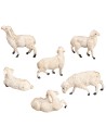 Set of 6 PVC sheep for 8-10 cm statues for Mondo nativity scene