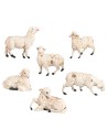 Set of 6 PVC sheep for 8-10 cm statues for Mondo nativity scene