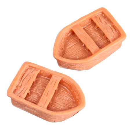 Set of two small boats 3.4x2x1 cm h for nativity scene World Nativity