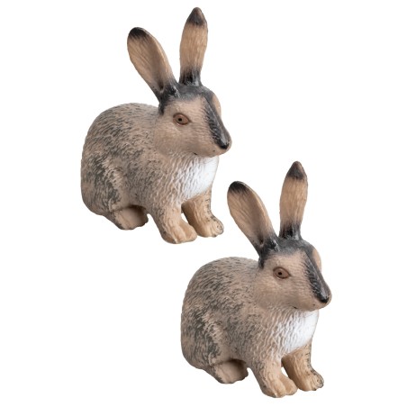 Set de 2 conejos de resina h 4,7 cm para belén Mondo Presepi