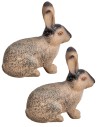 Set de 2 conejos de resina h 4,7 cm para belén Mondo Presepi