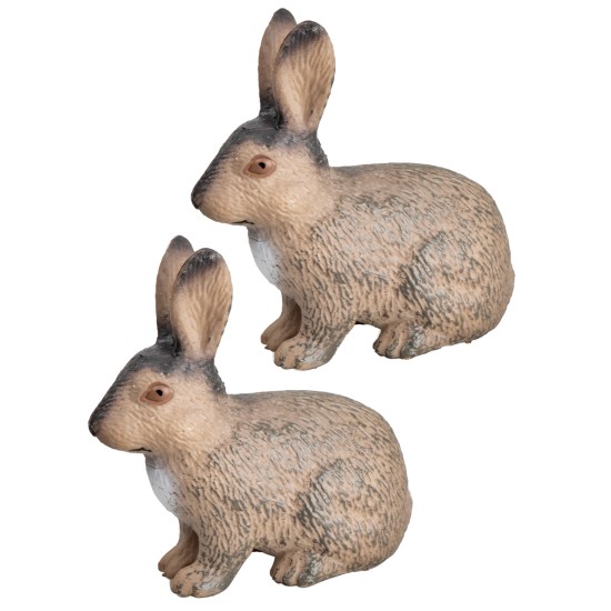 Set de 2 conejos de resina h 4,7 cm para belén Mondo Presepi