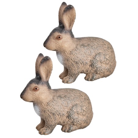 Set de 2 conejos de resina h 4,7 cm para belén Mondo Presepi