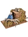 Lumberjack cutting tree 12 cm in motion