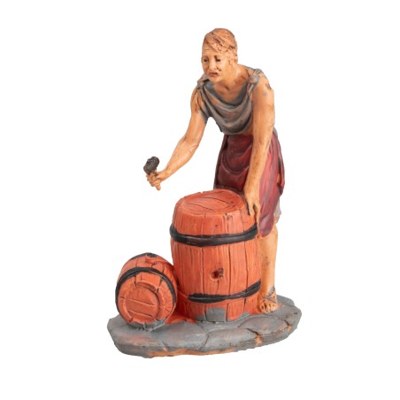 Hombre con barriles serie 10 cm para belén Mondo Presepi