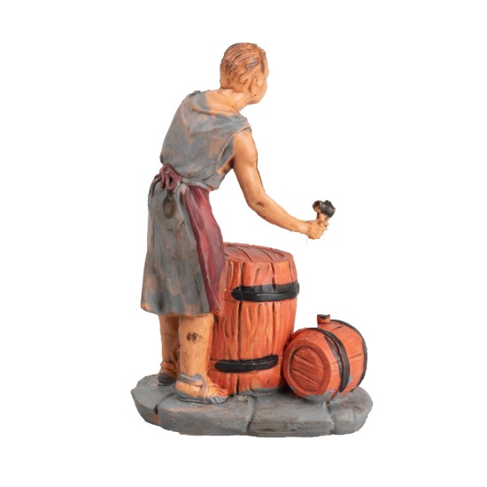 Uomo con botti serie 10 cm per presepe Mondo Presepi