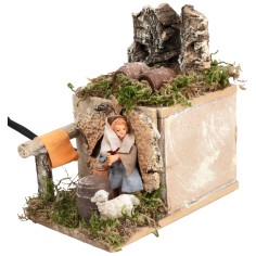 Woman with barrels, series 6 cm, moving for Mondo nativity scene