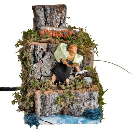 copy of Woman with barrels series 6 cm in motion for nativity scene