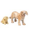 Conjunto de dos perritos en resina para estatuas de 8-10 cm