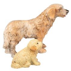 Set due cagnolini in resina per statue da 8-10 cm 2
