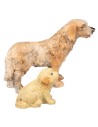 Set due cagnolini in resina per statue da 7-8 cm per presepe
