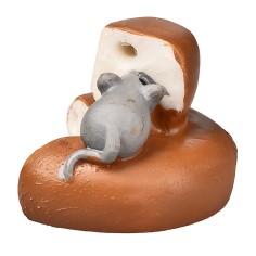 Topolino che mangia il formaggio 2,5x1,5x1,8 h per presepe 2